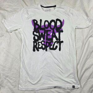 Under Armour Project Rock Q3 Payoff Mens Small White Shirt Blood Sweat Respect